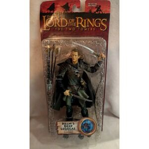 LOTR The Two Towers Helm's Deep Legolas VTG Figure Toy Biz 2003 New in Box